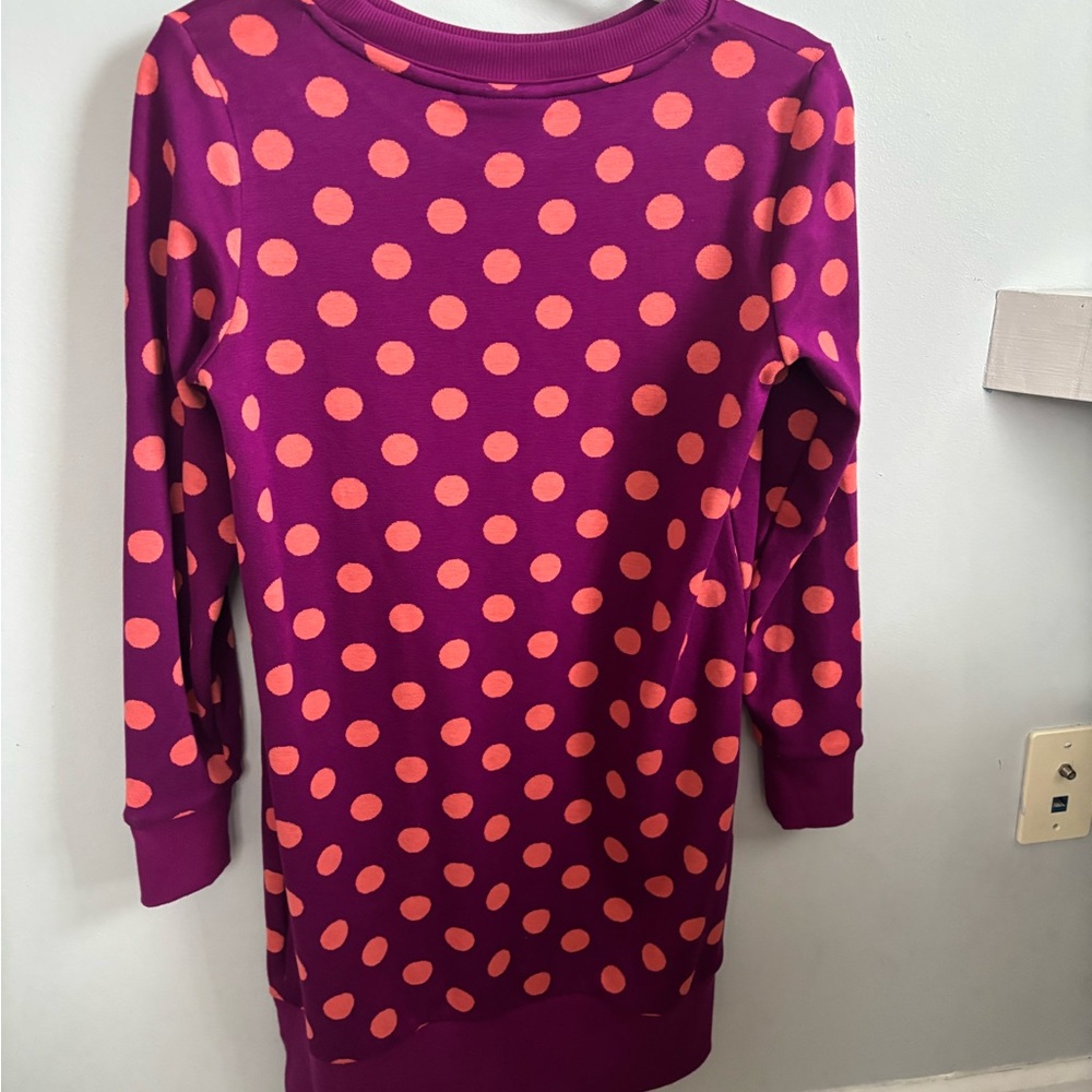 Victor Glemaud Purple and Orange Polka Dot Long Sleeve Dress
